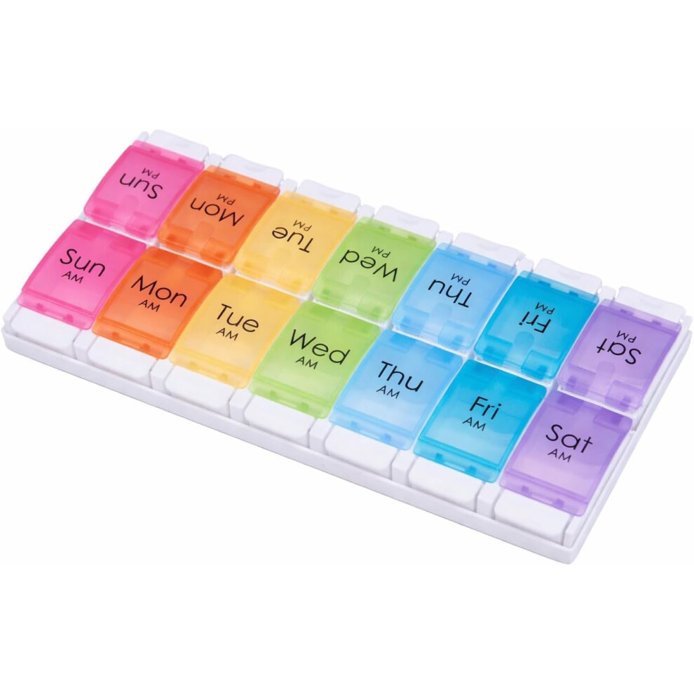Hifsa Medication Organizer Weekly Travel Pill Box 7 Days Dossett Boxes