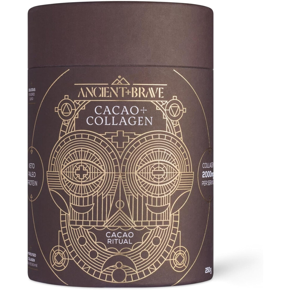 Ancient + Brave - Cacao + Collagen Powder 250G - Peruvian Raw Cacao Hot Chocolat