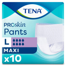 TENA Pants Maxi | Size Large | High Absorbancy | 8 Drops | Incontinence Pants | 1 Pack of 10