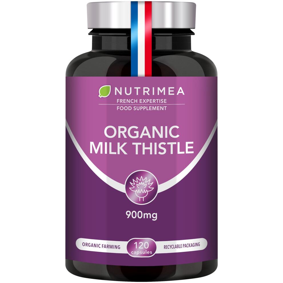 Laboratoires Nutrimea Milk Thistle Supplement 900Mg Per Daily Serving - 120 Vegan Capsules - Silybum Marianum Formula - Easy To Swallow - Gmo-Free - French Expertise - Nut