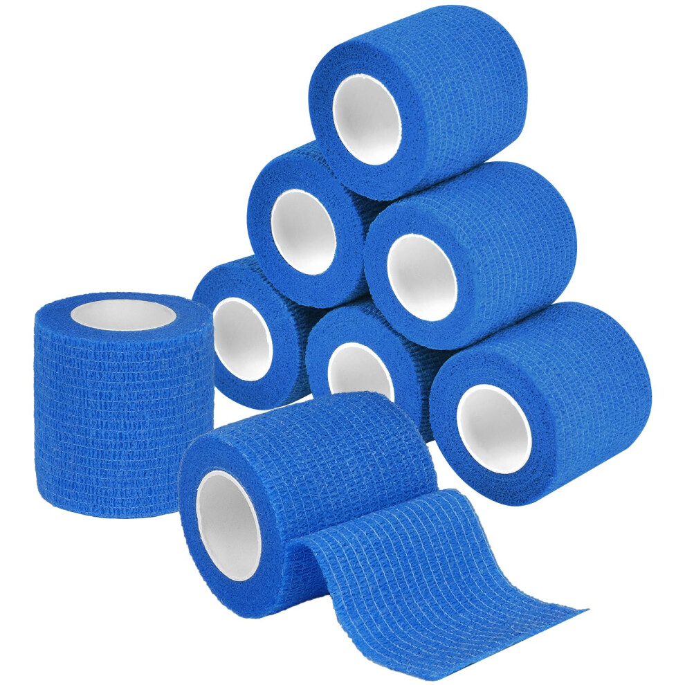 Acwoo Self-Adhesive Bandage, 5 Cm X 4.5 M Plaster Roll Bandage Material, 8 Rolls Elastic Bandage, Fixation Bandage, Adhesive Bandage For Sports, Fing