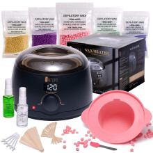 Qintora Waxing Kit for Women and Men,Wax kit for Hair Removal,Wax Pot Heater, Wax Warmer with 5 Packs of Hard Beads,Painless at Home Wax Machine with