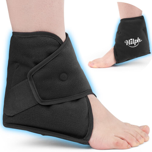 Hilph Ankle Ice Pack Wrap for Injuries Reusable, Hot & Cold Therapy