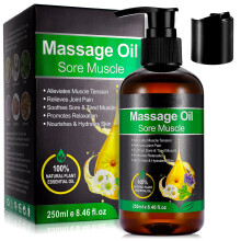 Massage Oils for Massage Therapy 250ML Massage Oil for Muscle Pain Relief, Warmi