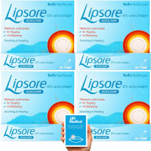 4 x Cold Sore Cream 5% Aciclovir, Fast Acting Treatment for Cold Sores and Mouth