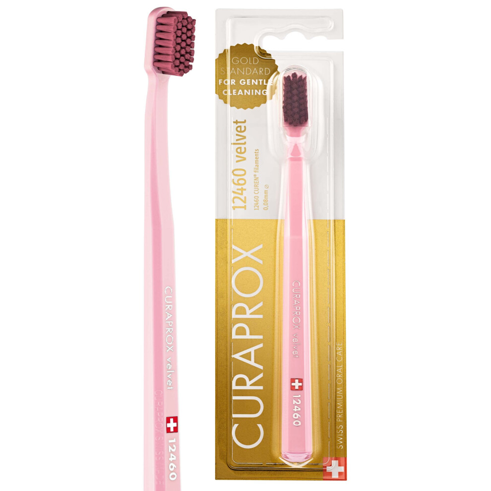 Photos - Electric Toothbrush Curaprox CS 12460 Velvet Soft Toothbrush â Sensitive Gum Care | Ultra-Gentle Cle 