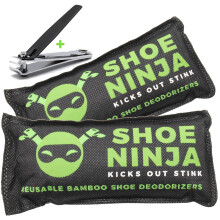 Shoe Ninja Shoe Deodoriser - Shoe Odour Eliminator with Activated Charcoal, Vers