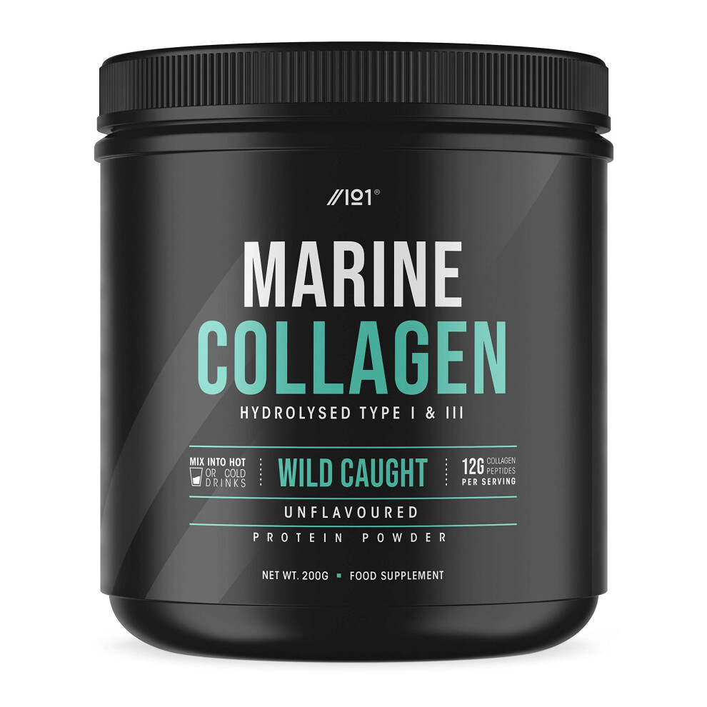 Alpha01 Marine Collagen Powder Supplement - 200G - Wild-Caught Canadian Marine Collagen - Unflavoured - Types 1 & 3 Hydrolysed Collagen Peptides - 17 Day Sup