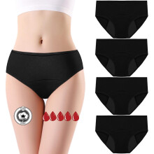 flintronic Period Panties, 4PCS Absorbent Leak Proof Panty Pants, Heavy Flow 30M