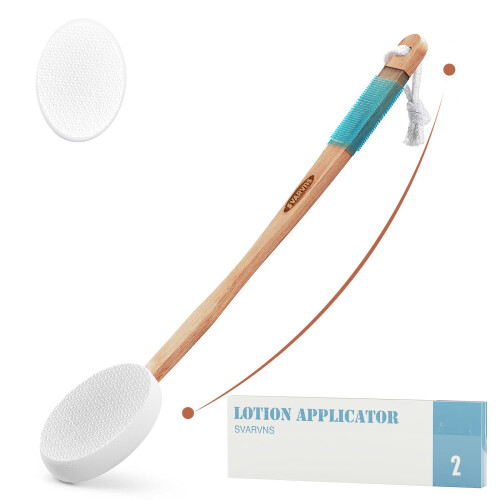 Svarvns Lotion Applicator for Back with 2 Replaceable Pads, 17" Back