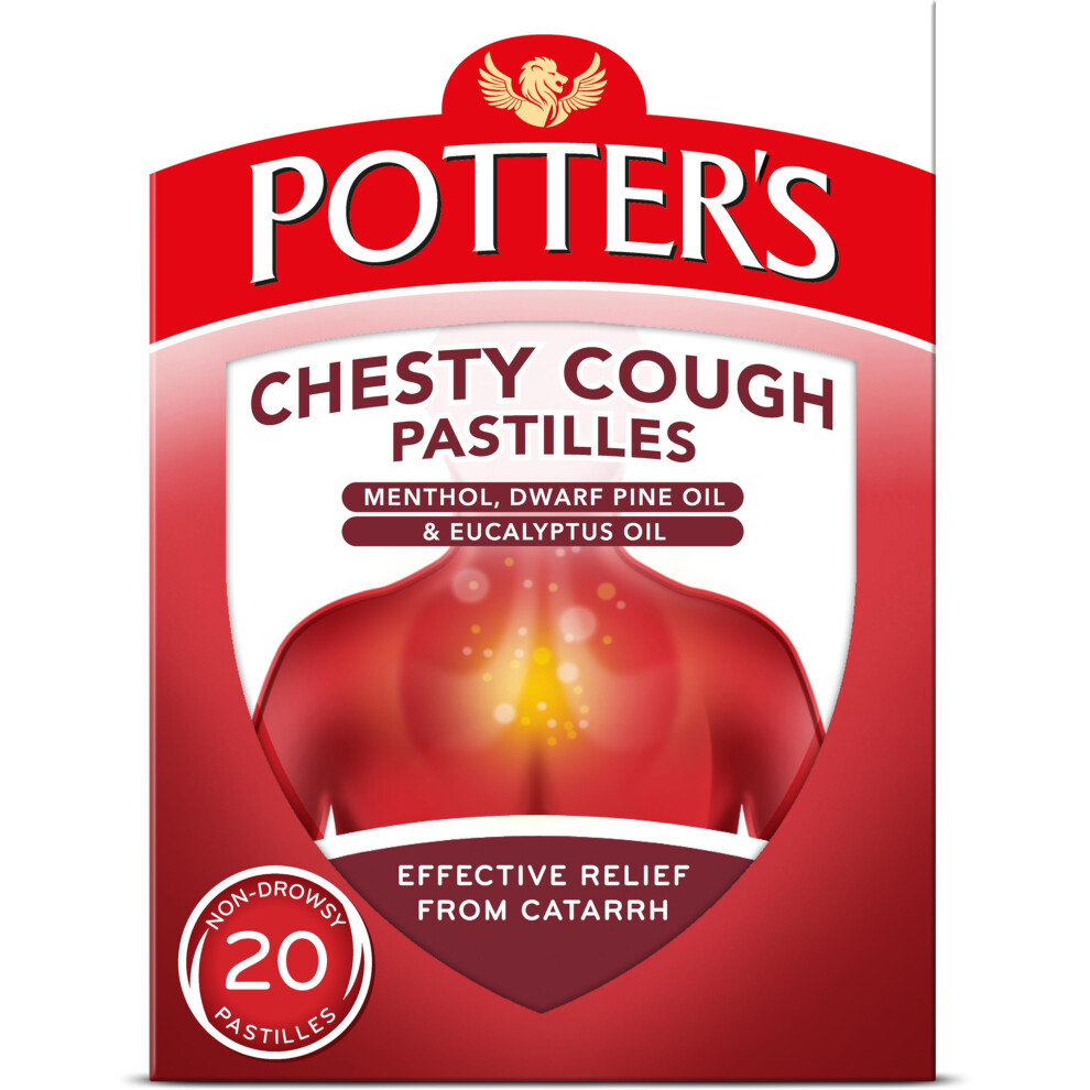 Potter's Chesty Cough Pastilles, Non-Drowsy, 20 Pastilles - Relieve