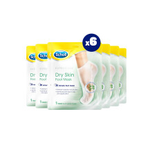 Scholl Expertare Dry Skin Foot Mask - Nourishing Foot Mask with Coconut Oil, Urea, and Shea Butter - Up To 24-Hour Moisture for Dry Foot Skin - 6 Pai