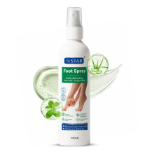 SZ STAR Foot Spray 100ml for Smelly & Sweaty Feet, Antifungal Deodorant with Peppermint & Tea Tree Oil, Cooling Spray for Freshness & Daily Care, Ath
