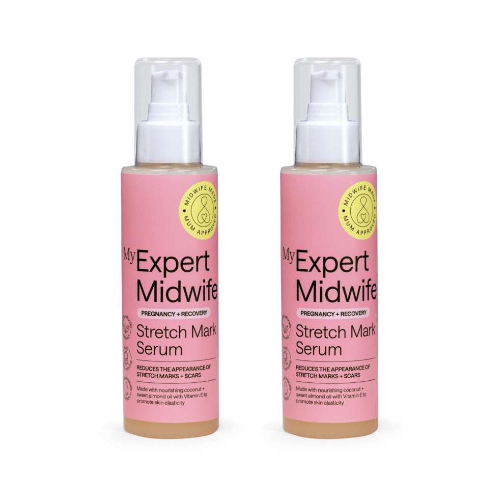 My Expert Midwife Stretch Mark & Scar Cream Duo, Pregnancy & Postpartum Elasticising Serum To Hydrate, Nourish And Sooth, Gentle Relief For Tight, It