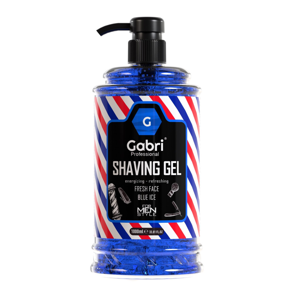 G Gabri Gabri Shaving Gel 1000Ml, Transparent, No Foam, Ultra Sensitive Shaving Gel For Men, Moisturizing, Soothes, Protects, Clean Skin, Professional Barber