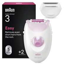 Braun Silk·épil 3, Corded Epilator, Easy Hair Removal, Lasting Smooth Skin, Incl