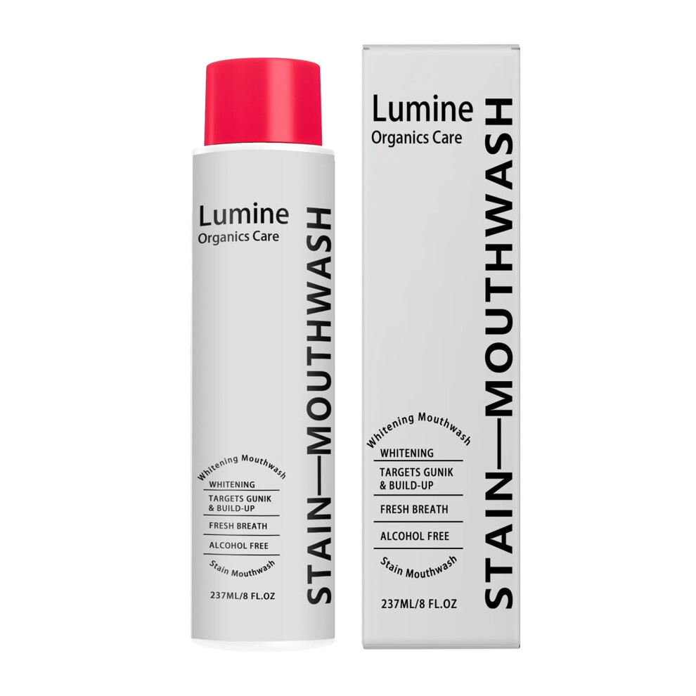 Lumine Organics Mouthwash, Lumine Organics Stain Whitening Mouthwash, Gunk Removing Mouthwash for Fresh Breath, Easy Daily Rinse for Home Travel (1PC