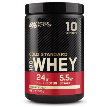 Optimum Nutrition 100% Gold Standard Whey Protein Powder, 24g Protein, Vanilla Ice Cream, BCAA, Low-Sugar, Fast‑Digesting Isolate for Muscle Gain &