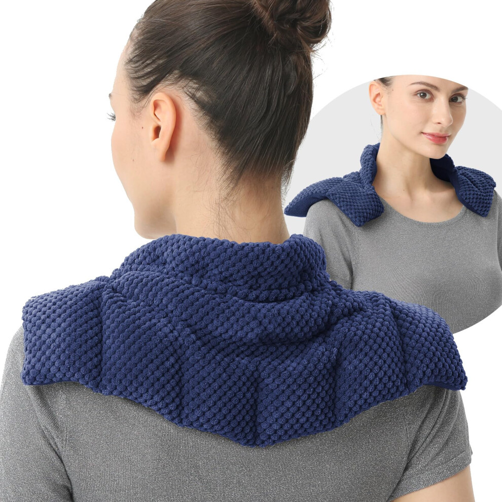 Uncn Wheat Bags Microwavable For Neck And Shoulders - Unscented Heated Neck Warmer - Microwave Heat Pad Pack - Heated Neck Wrap For Pain Relief, Muscle Te