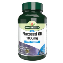 Natures Aid Flaxseed Oil 1000mg – High Strength Omega-3 Softgels – Supports Hear