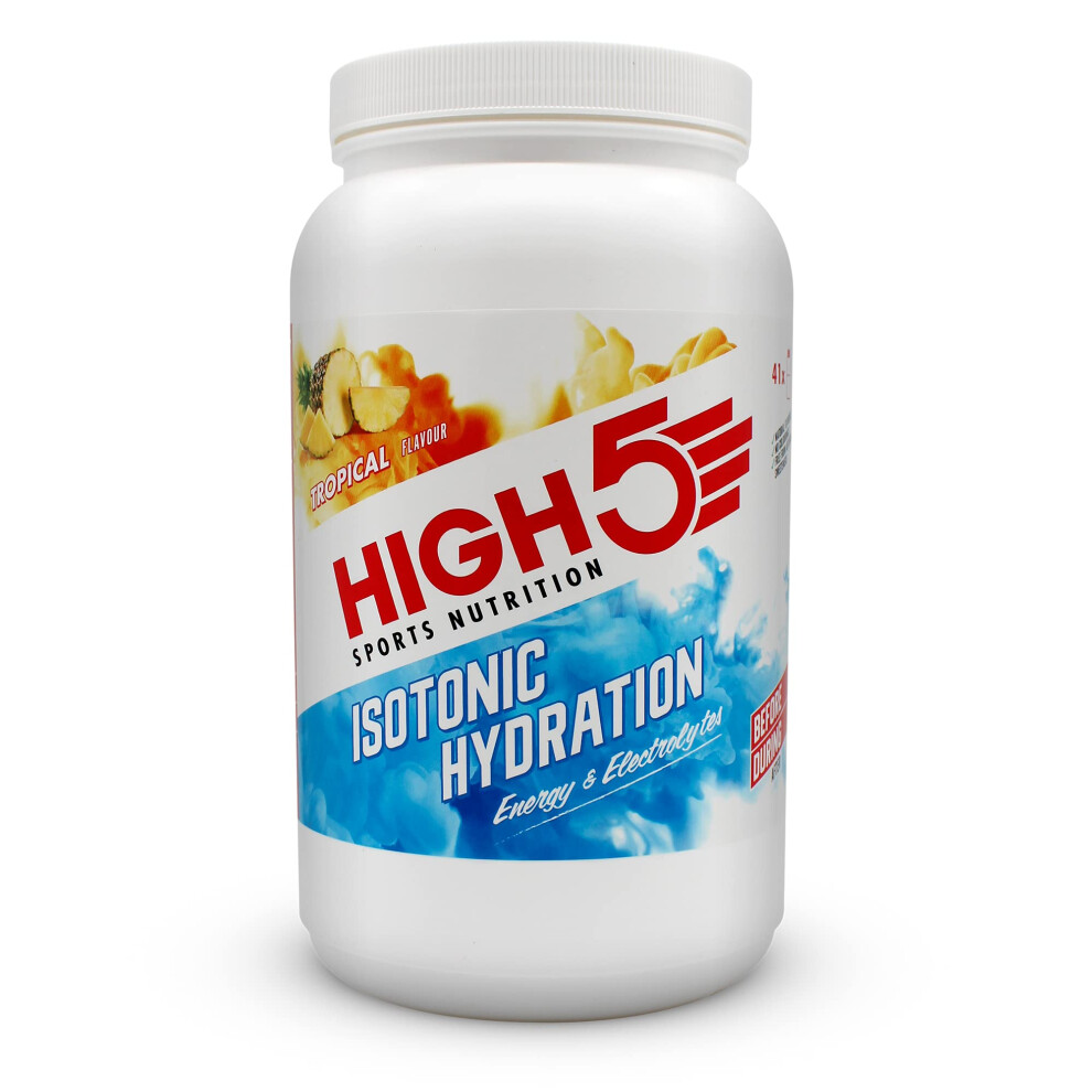 High5 Hydration Energy Drink Powder | Isotonic Electrolyte Hydration | 28 G Carbs | 25Mg Magnesium | Added Postbiotics | Zero Fat | (Tropical, 1.23Kg