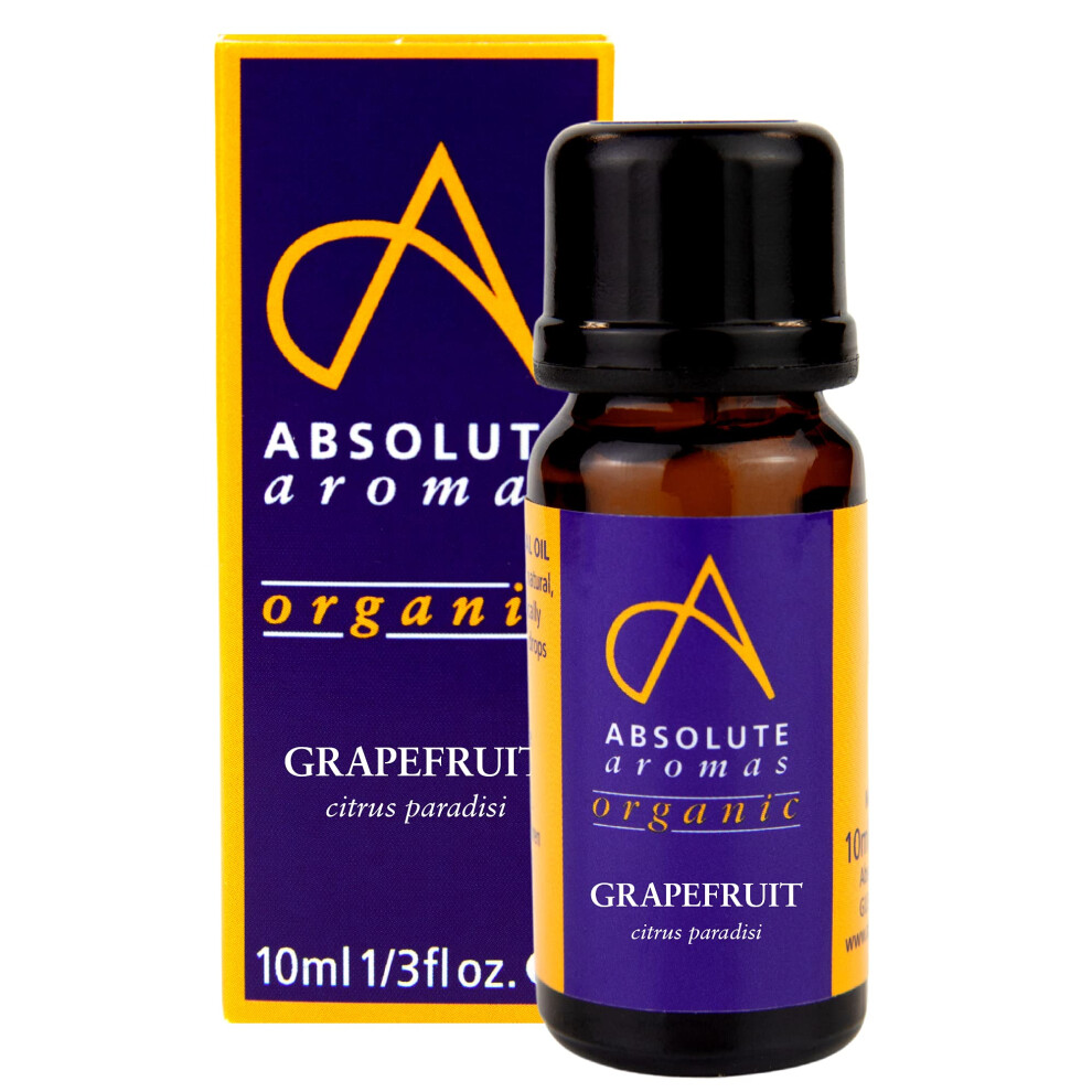 Absolute Aromas Organic Grapefruit Essential Oil 10Ml - 100% Pure, Natural, Undiluted, Vegan And Cruelty-Free - For Use In A Diffuser And Aromatherap