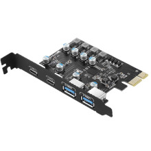 Carte D'Extension PCI Express 2 USB/USB-C 5 Gbit/S USB 3.2 Gen1 USB 3.0 PCIe pour Windows/Linux