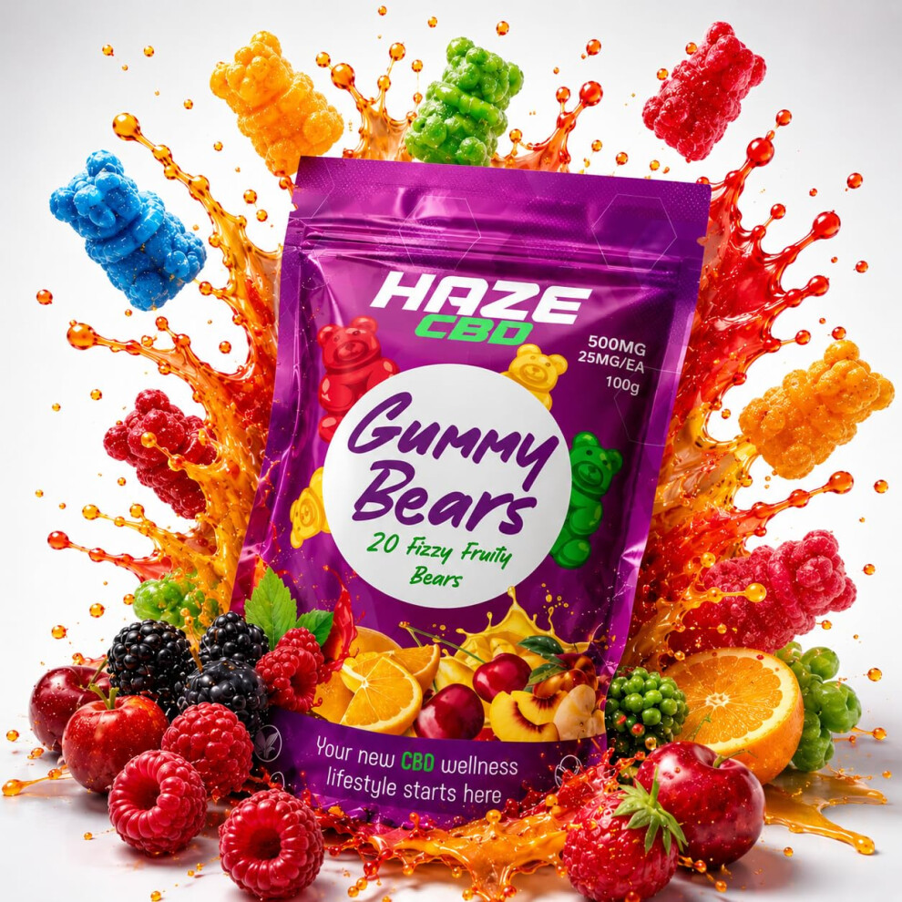 Haze Cbd 500Mg Cbd Gummies - High Strength Cbd Gummy Bears - 20 X