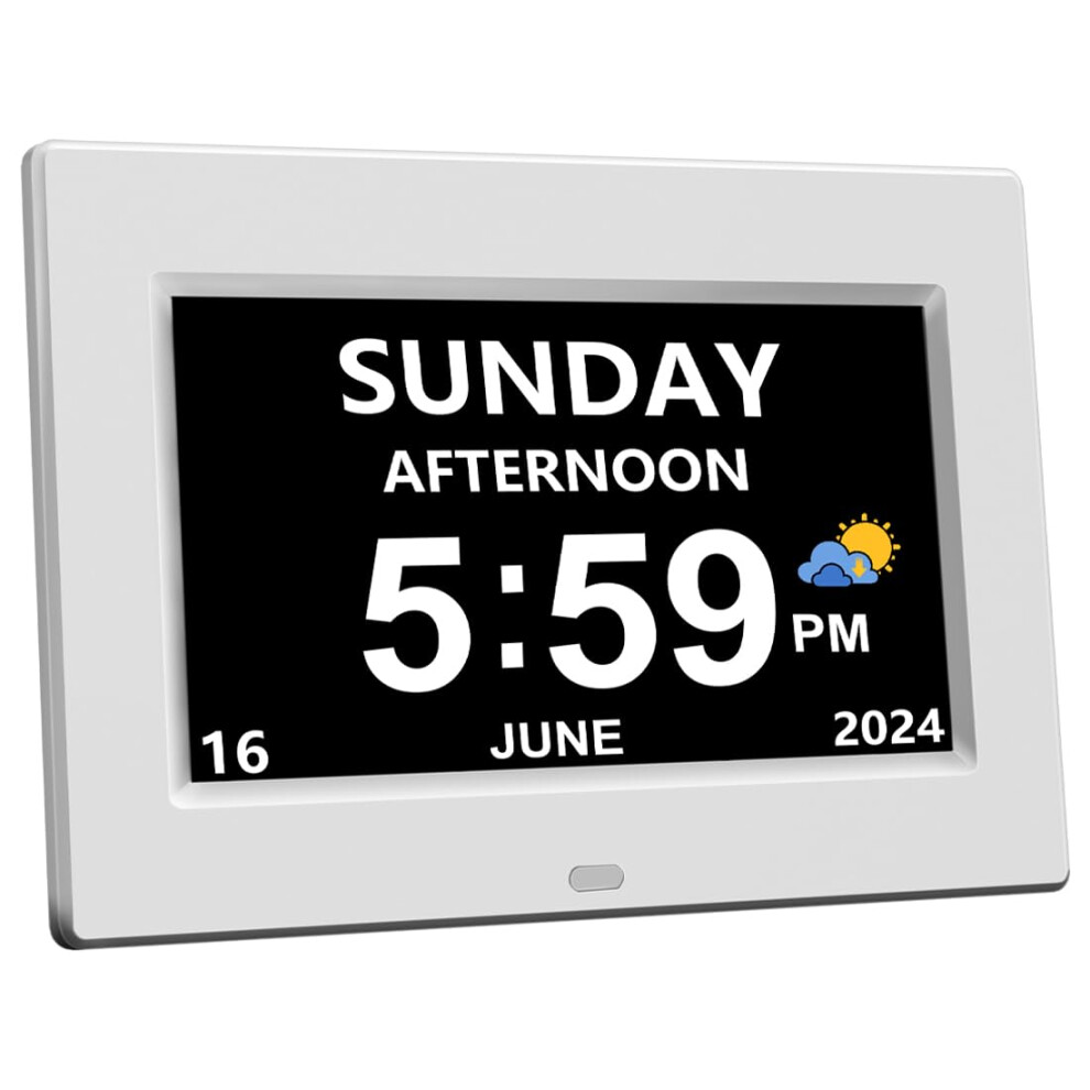 Cazokasi Dst Digital Clock With Date And Day Of Week For Elderly-12 Alarms Medication Reminder Dementia Alzheimers Clock Calendar With Extra Large Display Plu