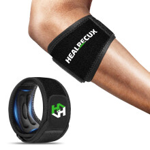 Healrecux Tennis Elbow Support Strap for Women Men, Golfers Elbow Support with Dual Removable Compression Pad for Tendonitis Relie