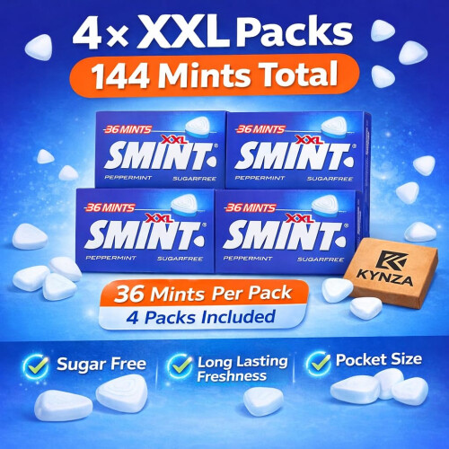 Smint XXL Sugar Free Mints 4 Pack Bundle (36 Mints per Pack) | 1
