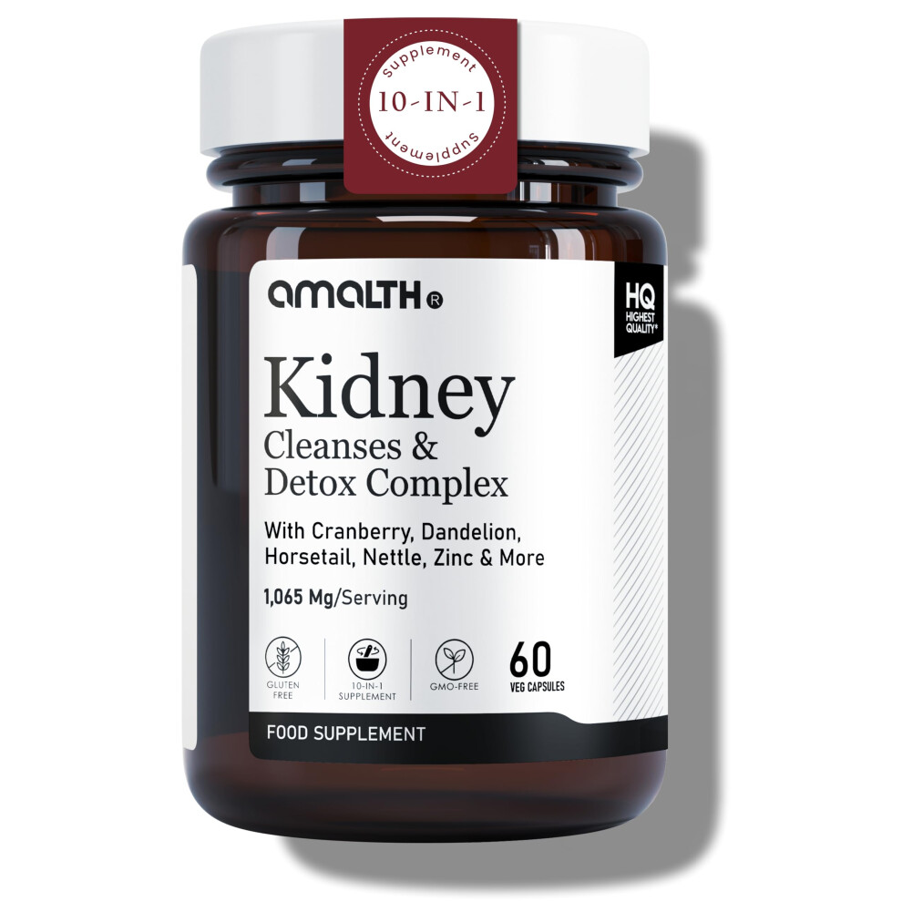 Amalth Kidney Cleanse Supplements Kidney Support Formula With Premium Cranberry Extract- Healthy Kidneys And Urinary Tract Support- Horsetail, Dandelion Roo