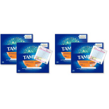 Tampons Super Plus Cardboard Applicator Blue Box 40 Tampons (4 Packs of 20) | Leak Protection | Super Absorbent | Fragrance-Free | Long Lasting Prote