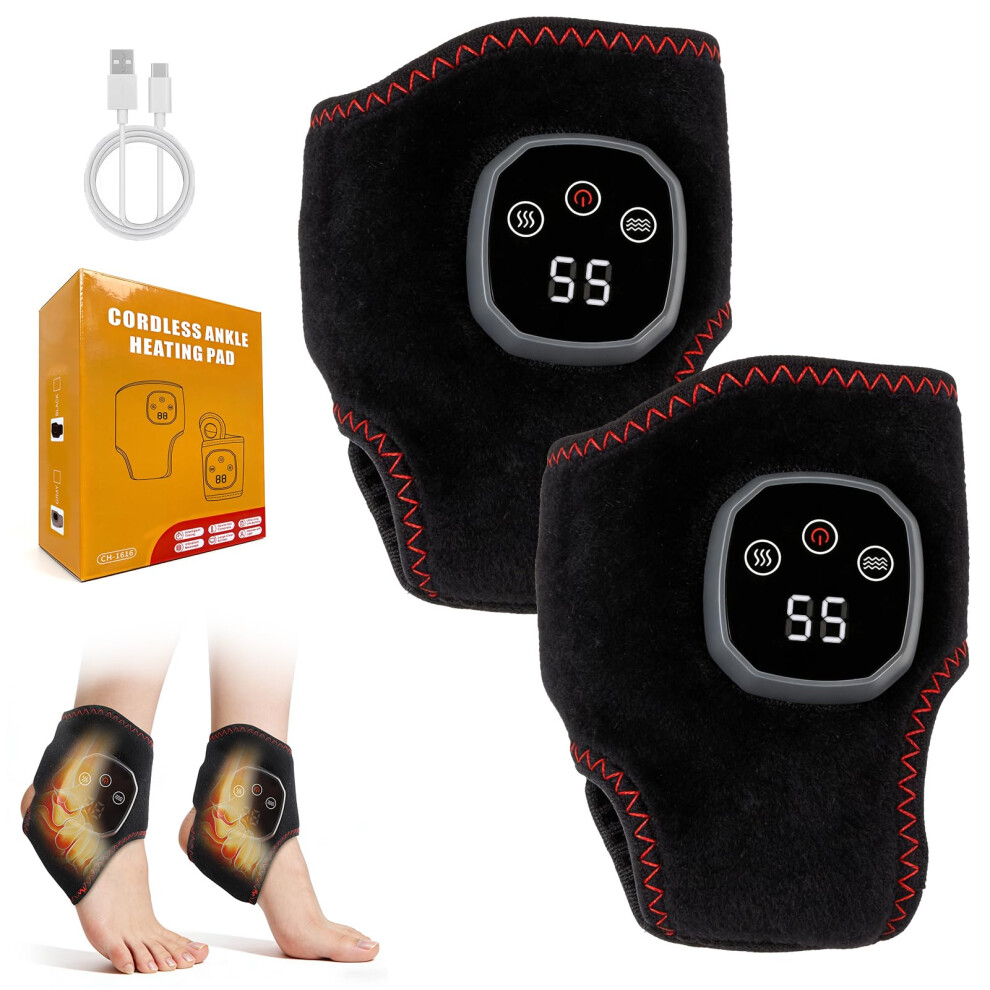 Wingfly Foot Massager 3 In 1, Cordless Therapy Foot Massager With 4-Level Heat & 3 Vibration Mode, Feet Massager With Lcd Display, Rechargeable Ankle Massage