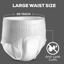 28 x Incontinence Maxi Pants Women and Men | Adult Pull Ups | Adult Nappies | Maxi Absorbency and Odour Free | Adults Pants | Waist Size Large 80-156