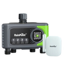 RainPoint Temporizador de Água WiFi, Temporizador de Irrigação Automático de 4 Zonas, Controlador de Sistema de Irrigação para Jardim e Gramado,