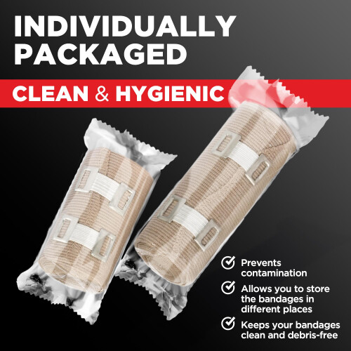 Premium Compression Bandage - 4pk (2x7.5 cm, 2x10 cm) with 12 Extra 1