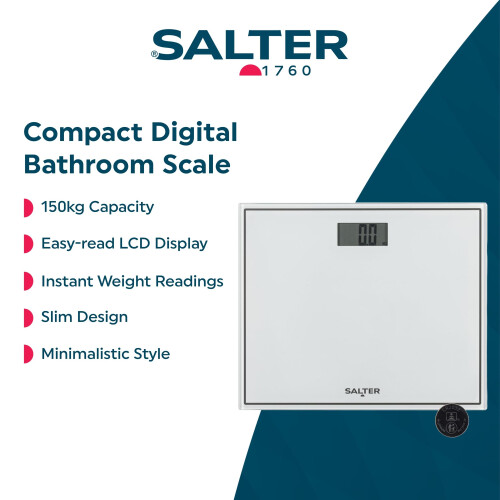 Salter Salter Compact Bathroom Scale – Electronic Digital Bodyweight Scale, 1