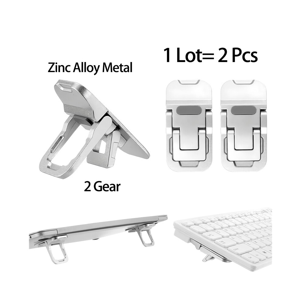 (Silver) Keyboard Stand Dual Tilt Angle Adjustable Computer Keyboard Riser Self-Adhesive Laptop Stands 2Pcs Silver 4017648582290