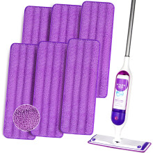 INFICRIME 6 Pack de Pads Microfibres Réutilisables pour Swiffer PowerMop