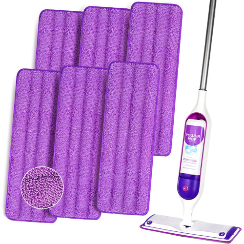 INFICRIME 6 Pack de Pads Microfibres Réutilisables pour Swiffer PowerMop