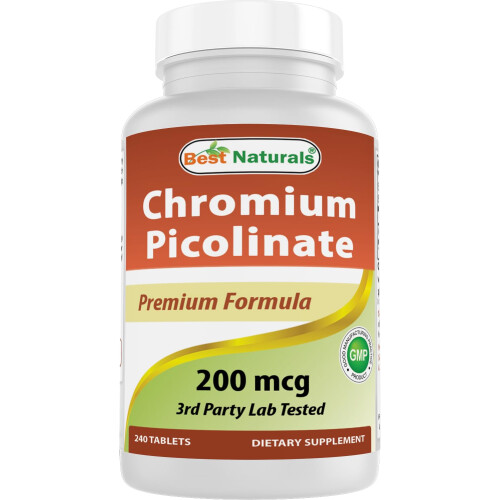 Best Naturals Cromio Picolinato Compresse, 200 mcg, 240 Pezzi