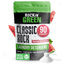 Rockin' Green Classic Rock Wasmiddel (90 Wasbeurten), Plantaardig, Natuurlijk Poeder, Vegan en Biologisch Afbreekbaar