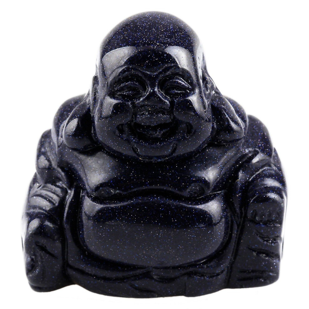 Rockcloud Healing Crystal Gemstone Carved Laughing Happy Buddha Feng Shui Figurines Wealth And Good Luck 1.5"