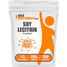 BulkSupplements.com Soy Lecithin Powder - Lecithin Supplement, Lecithin Powder Food Grade - Gluten Free, 1200mg per Serving, 250g (8.8 oz) (Pack of 1)