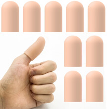 TYTDOUTER Gel Daumenschutz, 10 Stück Silikon Fingerkappen, Gummi Fingerprotektoren