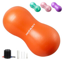 INPANY Ball en Cacahuète - Ballon de Gym Anti Éclatement pour Accouchement (99 x 50 cm), Rééducation pour Enfants, Force du Tronc