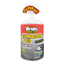 Sacs de Compaction Brute Super Tuff 2.2 MIL pour Cuisine, Fermeture à Liens Torsadés, 20 Gallons, Odeur Fraîche