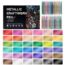 Metalen Verfmarkers, Acrylverfstiften voor Het Beschilderen van Stenen, Keramiek, Hout, Canvas, Glas, Kaarten Maken, Doe-Het-Zelf Knutselprojecten, 36