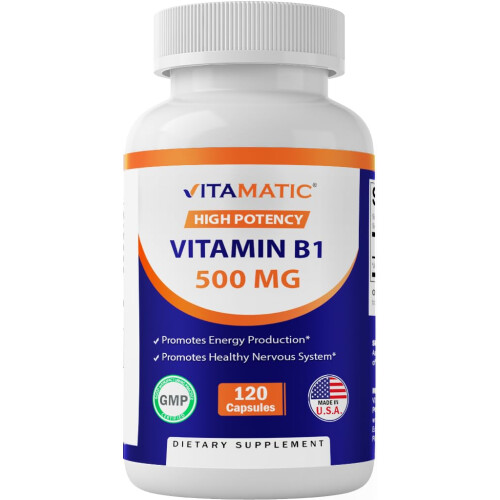 Vitamatic Vitamine B1 (Thiamine) 500mg, 120 Capsules